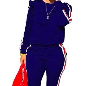 Pull over Sexy sweatsuit with ruffle sleeves